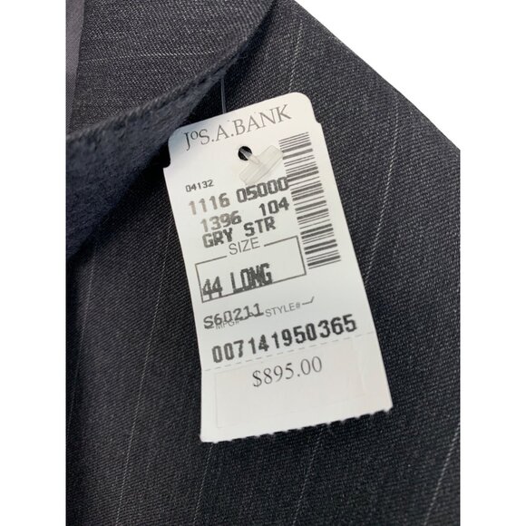 Jos. A. Bank Signature Wool 2-Button Grey Stripe Suit Jacket Only Size 44L 8106 - Picture 6 of 9